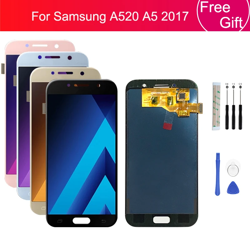 ЖК-дисплей для SAMSUNG GALAXY A5 2017, сменный дигитайзер сенсорного экрана в сборе для SAMSUNG A5 2017, A520, A520F