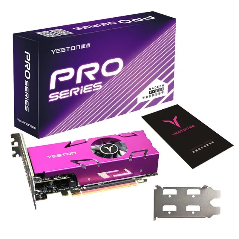 Yeston Graphics Card RX550-4G 4HDMI 4 Screen Support Split Screen 4GB Memory/GDDR5/128Bit 6000MHz VGA+ HDMI+DVI-D Graphics Card