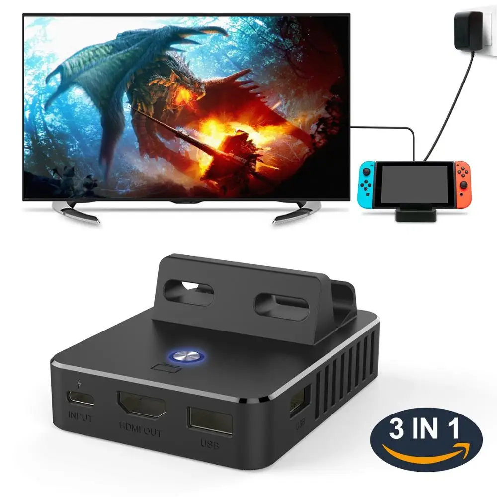 Мини HD конвертер адаптер Type C 4K TV охлаждающая структура Зарядное устройство