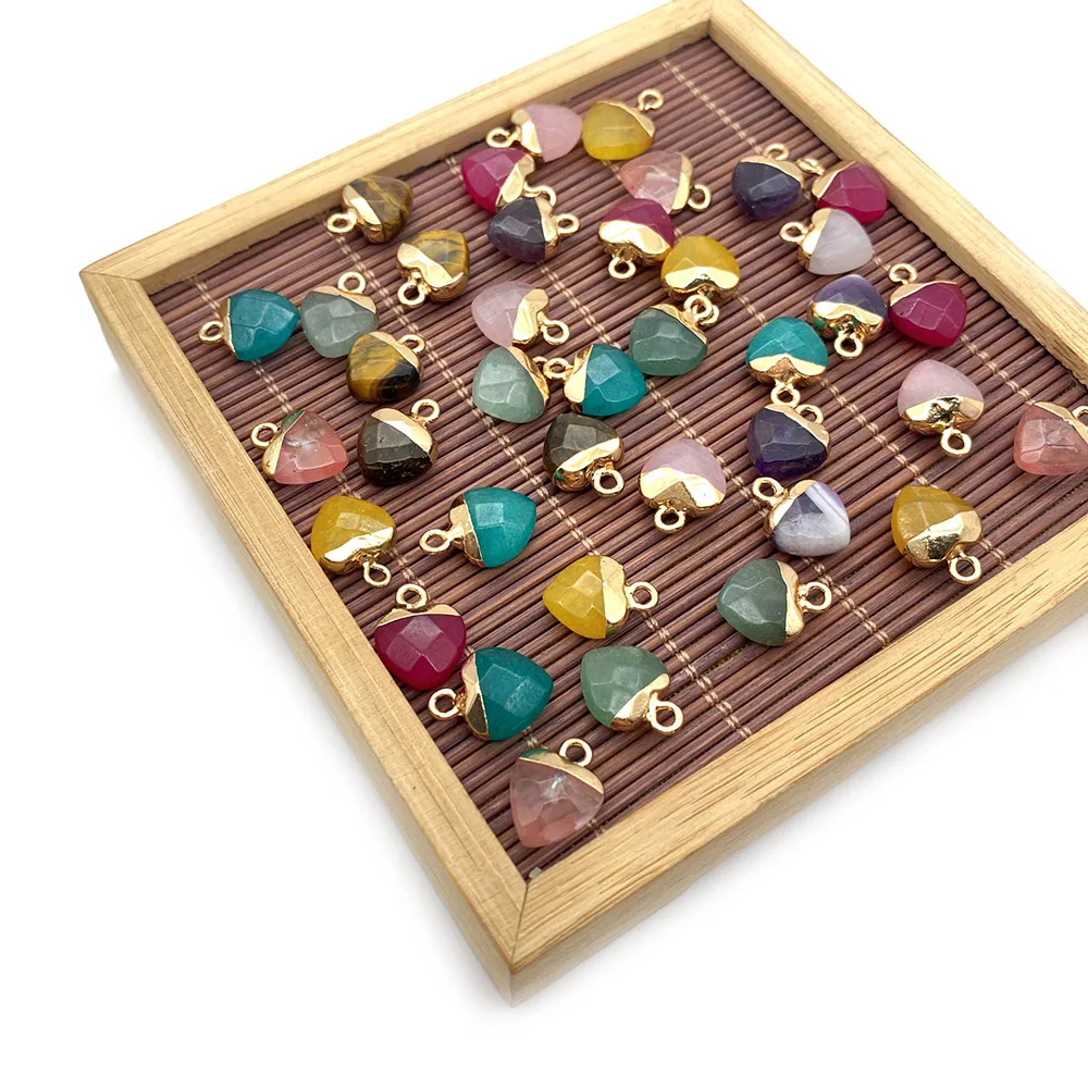 Ожерелье с подвеской из натурального камня подвеска гальваническим покрытием в