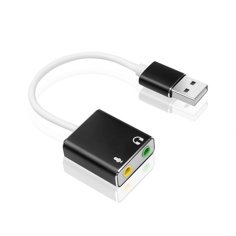 Внешняя звуковая карта USB 2020 3D стерео аудио адаптер для наушников Новая