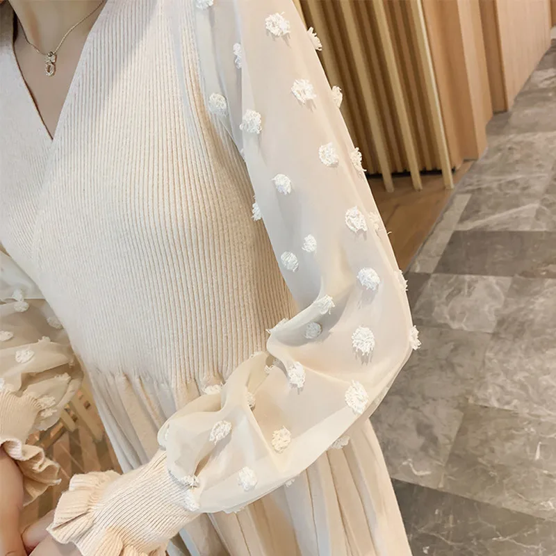 Одежда для беременных зимнее платье Плиссированное осеннее модное платье-свитер