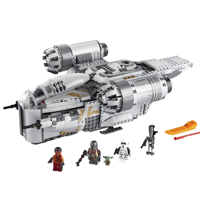 Juego de bloques de construcci&oacute;n modelo Razor Crest Ucs para ni&ntilde;os, juguete de construcci&oacute;n con ladrillos, Compatible con 75292 Star wars, regalo de Navidad, 60017-0