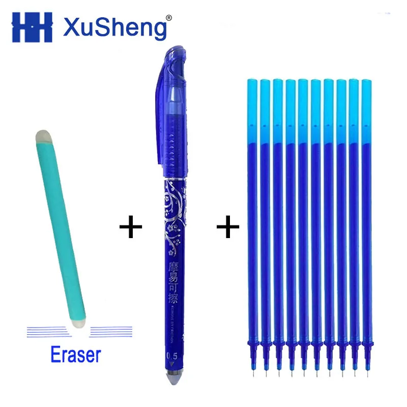 12 шт./компл. ручки со стираемыми чернилами синего цвета с черными 0 5 мм пишущая