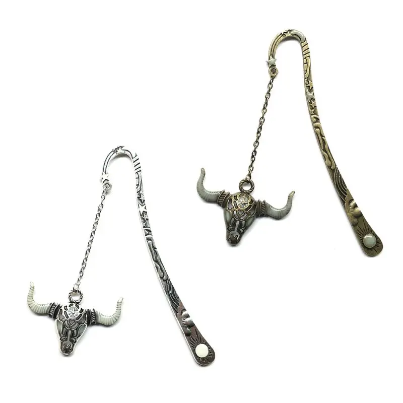 

Подвеска с головой коровы быка и демона, светящаяся ретро-закладка в виде головы коровы, металлическая звезда, луна, элегантный красивый узо...