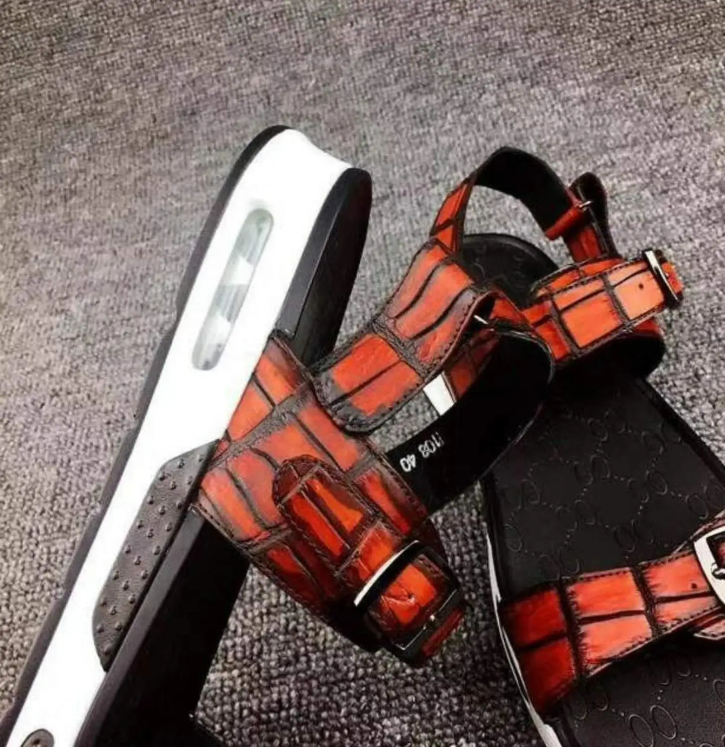 100% натуральная крокодиловая кожа живота летние тапочки однотонные прочные