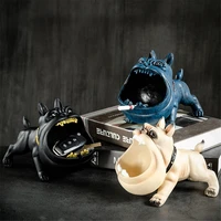creative bulldog ashtray cartoon animal snack key storage box dog ceramic crafts living room desktop home decoration men gift
