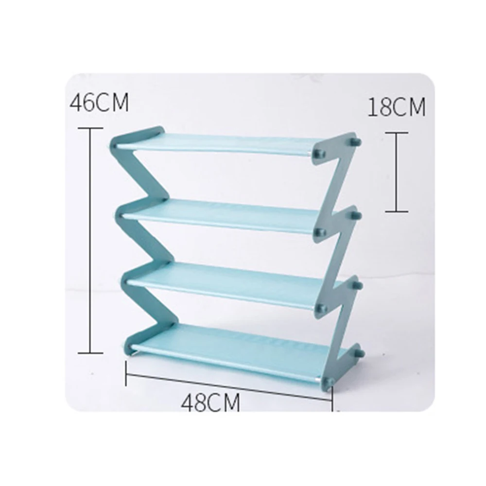 

Z-shaped Shoe Rack 4 Layers Stainless Steel Assembly Shoe Rack Non-woven Simple Shoe Rack Bookshelf Home Living Room New