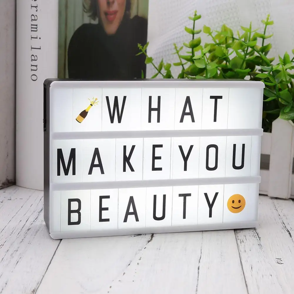 DIY RGB светодиодный Ночной светильник 90 шт. буквы карты A6 Tic коробка USB ночной