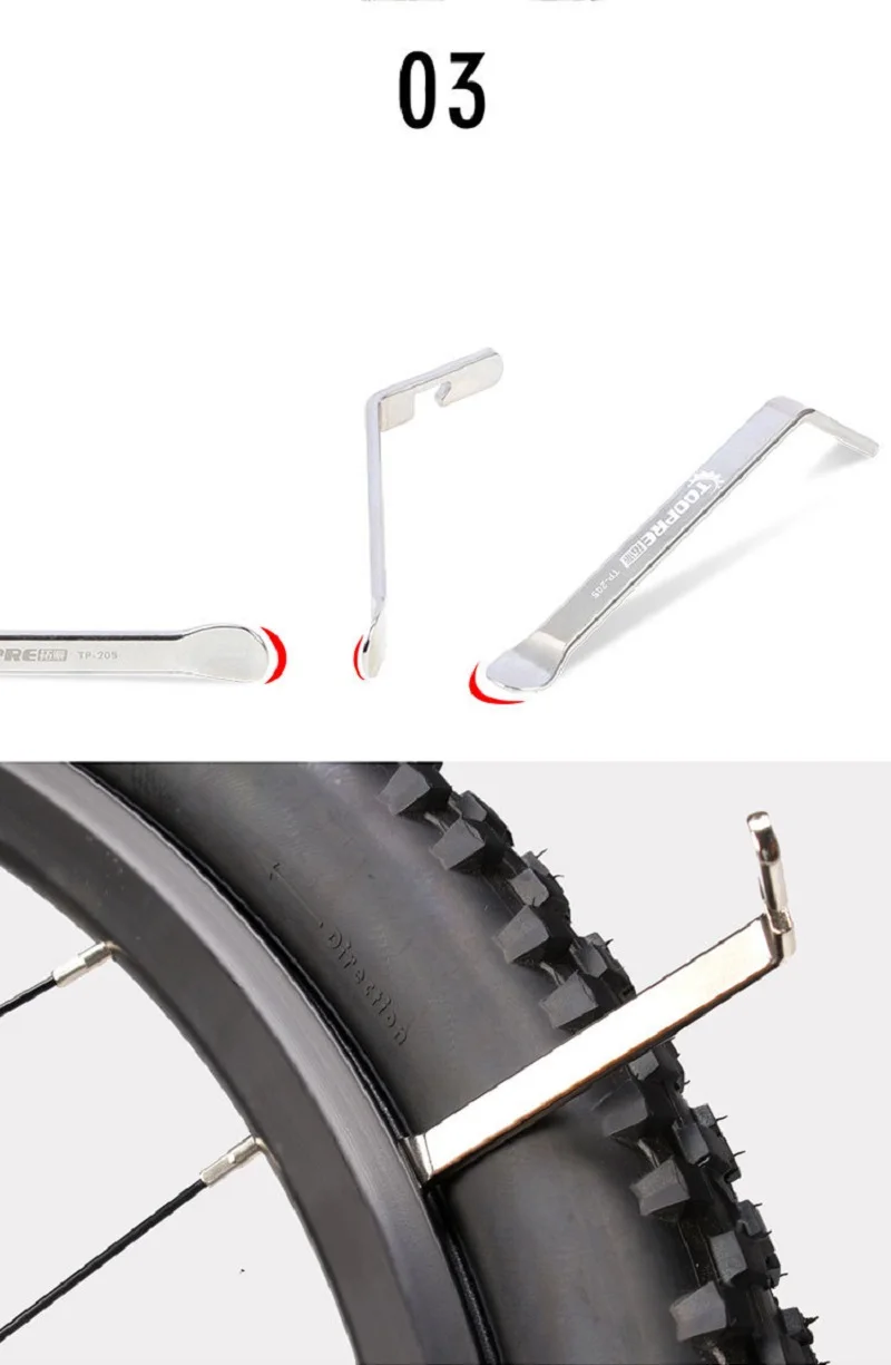 

3Pcs Cycling Tire Lever Pry Up Tool Mountain Bicycle Type Metal Pry Bar Bicycle Accessories Wheel Remover Repair Tools