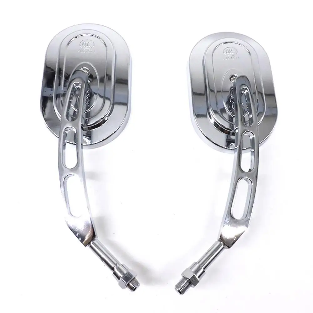 Серебристые хромированные боковые зеркала 10 мм для мотоцикла harley yamaha vespa