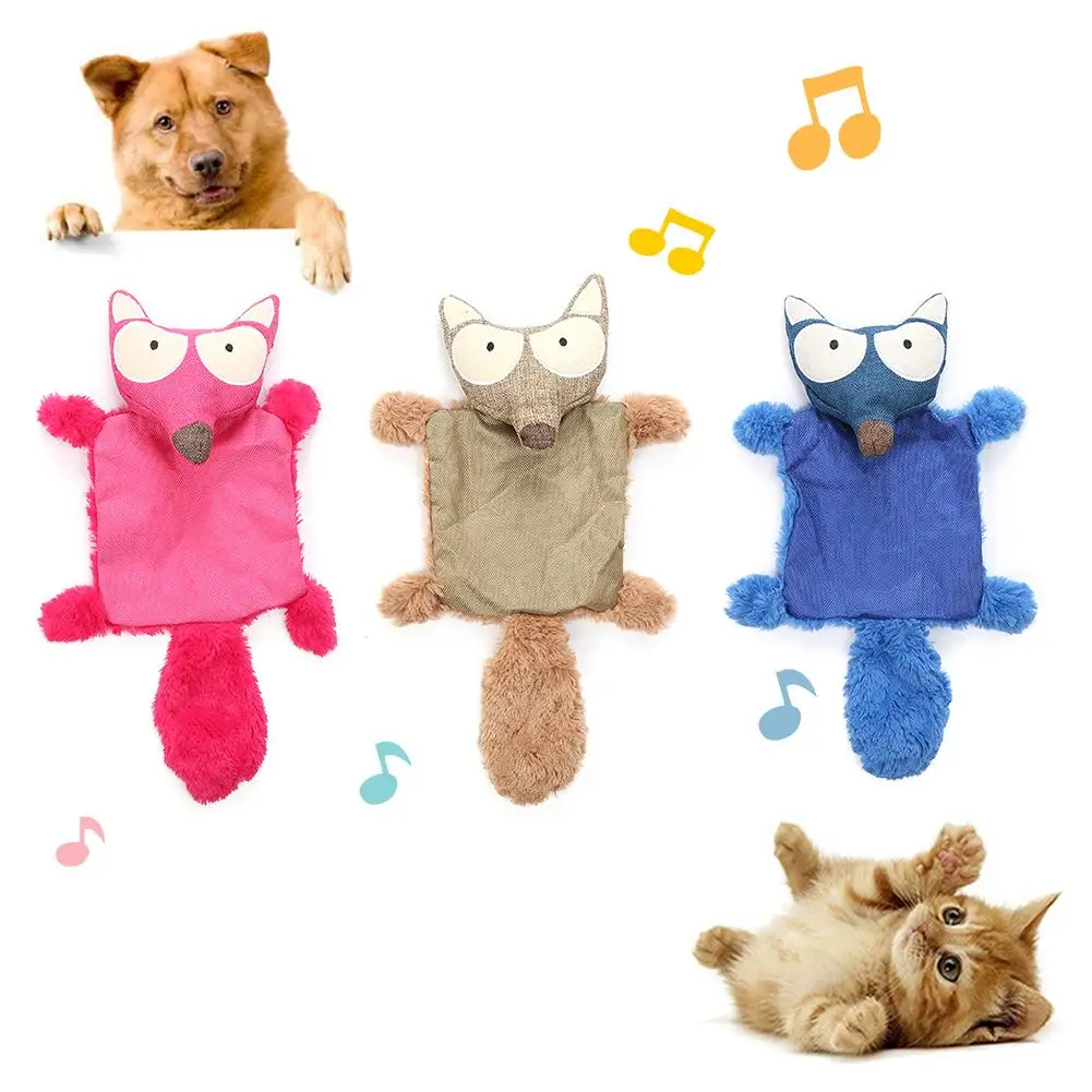 Детская плюшевая кукла в форме милой лисы пищалка моляр жевательная