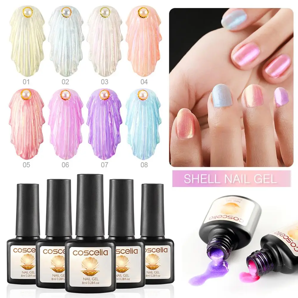 Перламутровый лак для ногтей УФ-гель жемчужный цветной гель 8 мл эмаль цвет