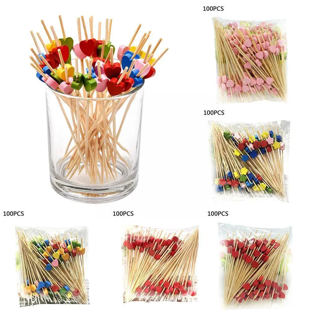 100 шт./компл. одноразовые бриллианты из бамбука пищевые искусства для пикника