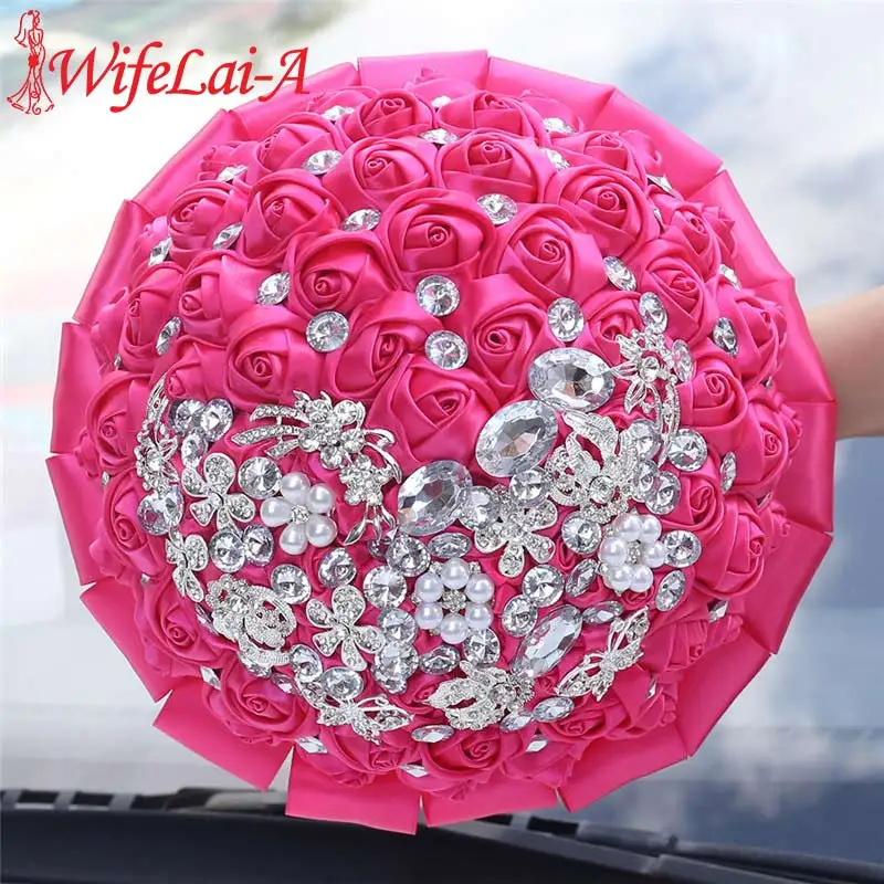 Женская розово-красная ручная работа свадебная брошь подружки невесты с цветами