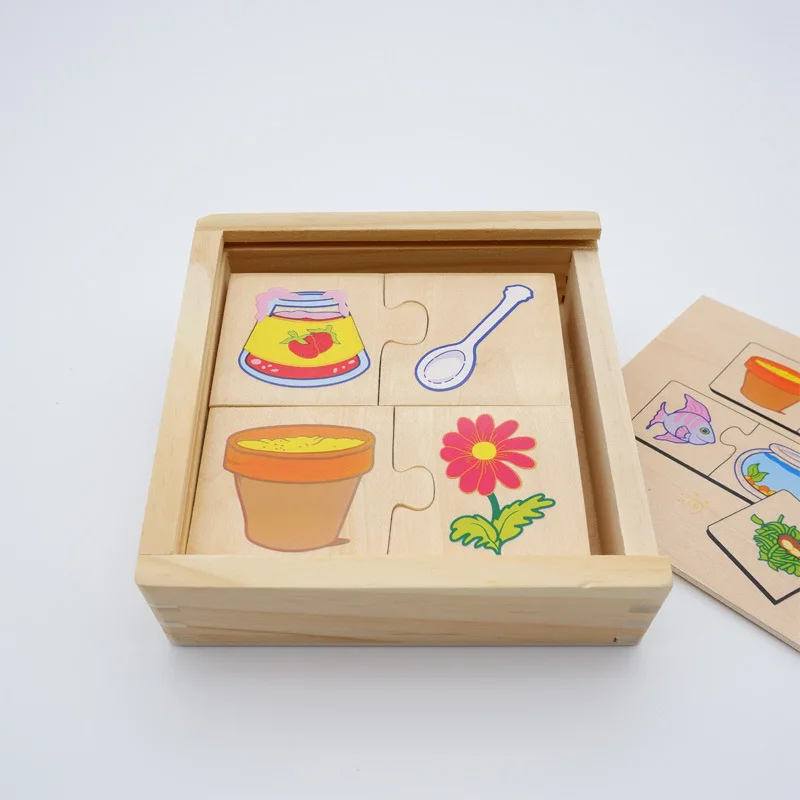 

Montessori Teaching Aids Animals Find Food Matching Puzzle Children's Intelligence Development Manual Brain Jigsaw Puzzle Toys