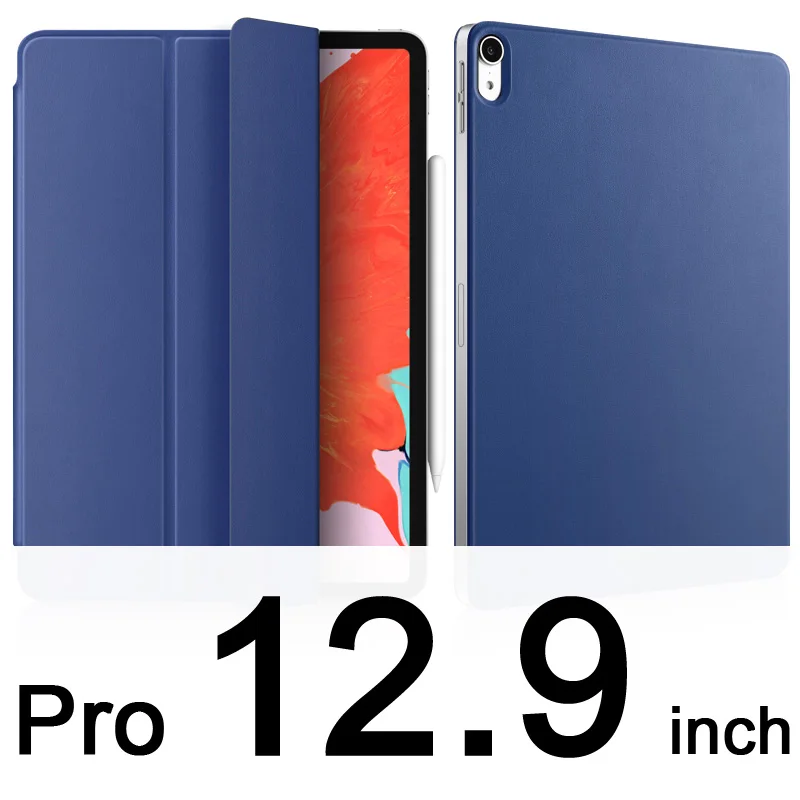 Для Face ID 11 12,9 дюймов iPad Pro, магнитный ультратонкий умный чехол-подставка в виде книжки - Цвет: Navy for Pro12.9