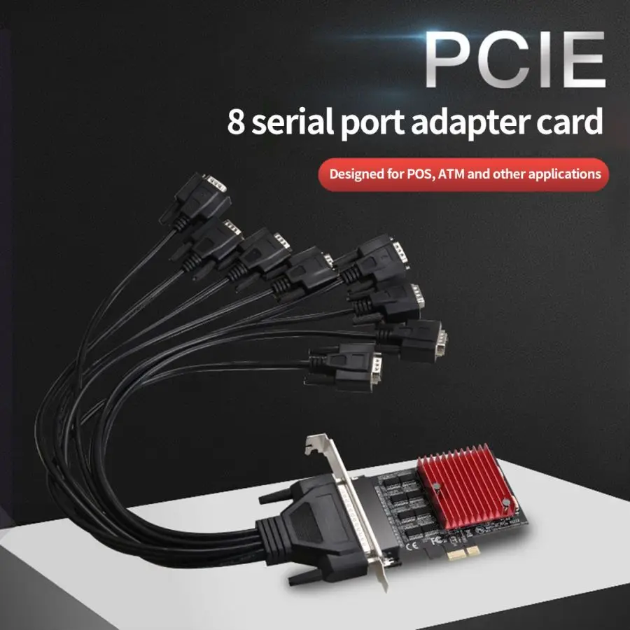 Плата расширения DIEWU TXB121 PCIE-8 последовательный порт RS232 PCI-E X1 8 портов адаптер DB9