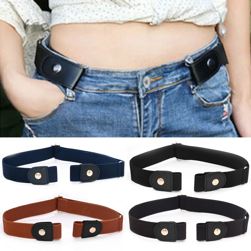

Slim Stretch Invisible Belt Without Buckle Elastic Simple Versatile Belt Buckle-Free Waist Belt For Jeans Pants Unisex Belt