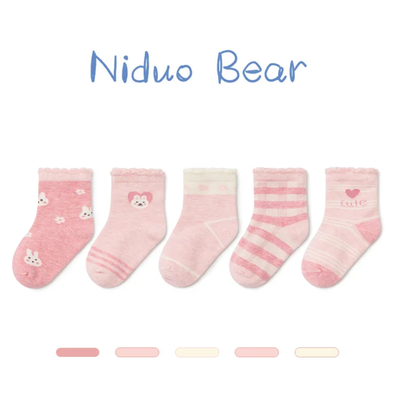 

5 Pairs/lot Newborn Baby Socks Infant Cotton Socks Baby Girls Lovely Short Socks Clothes Accessories For 0-6 6-12 12-24 Month