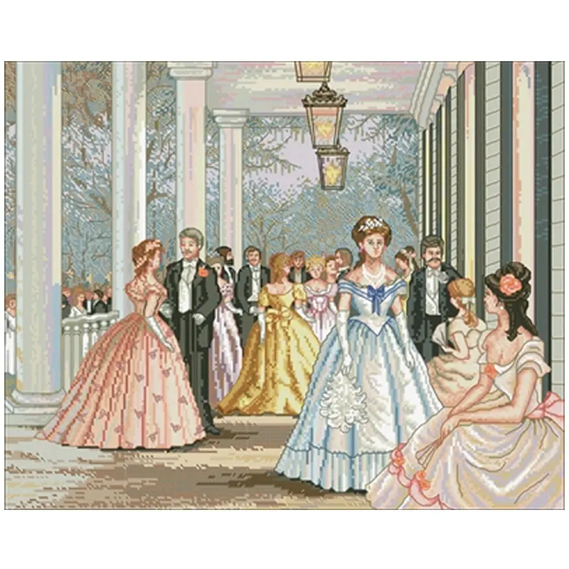 

attend prom party patterns Counted Cross Stitch 11CT 14CT 18CT DIY Chinese Cross Stitch Kits Embroidery Needlework Sets