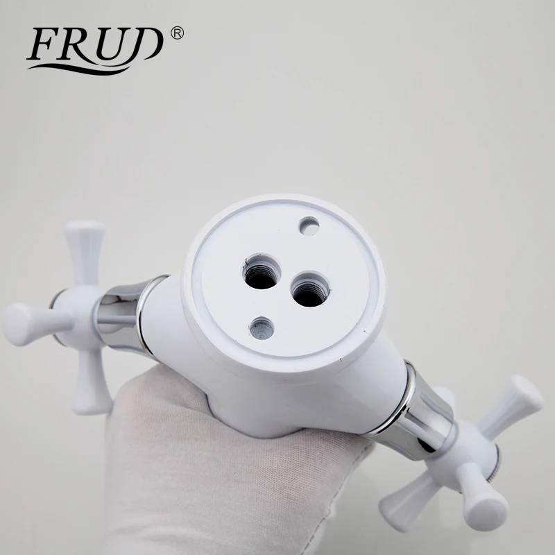 FRUD белый смеситель для ванны аэрозольный умывальника с двойной ручкой раковины
