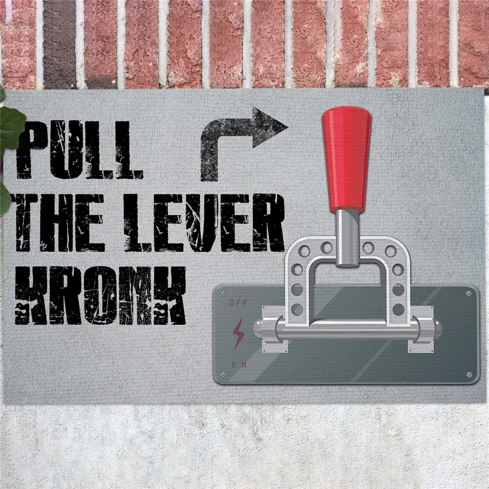 

CLOOCL Funny Bathroom Carpets Flannel 3D Graphic Pull The Lever Kronk Doormat Decorative Doormat Fashion Mats Kitchen Rug