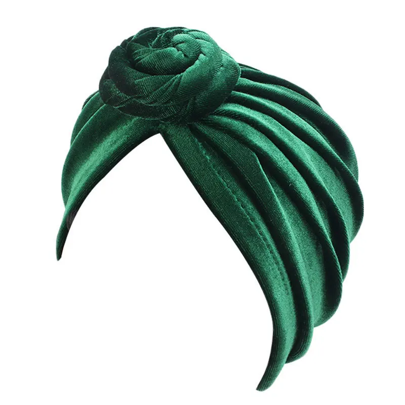 

Luxury Velvet Women Headscarf Glitter Donut Turban Caps Stretch Hijab Cap Muslim Bonnet Hat Ladies Headband Turbans Headwraps