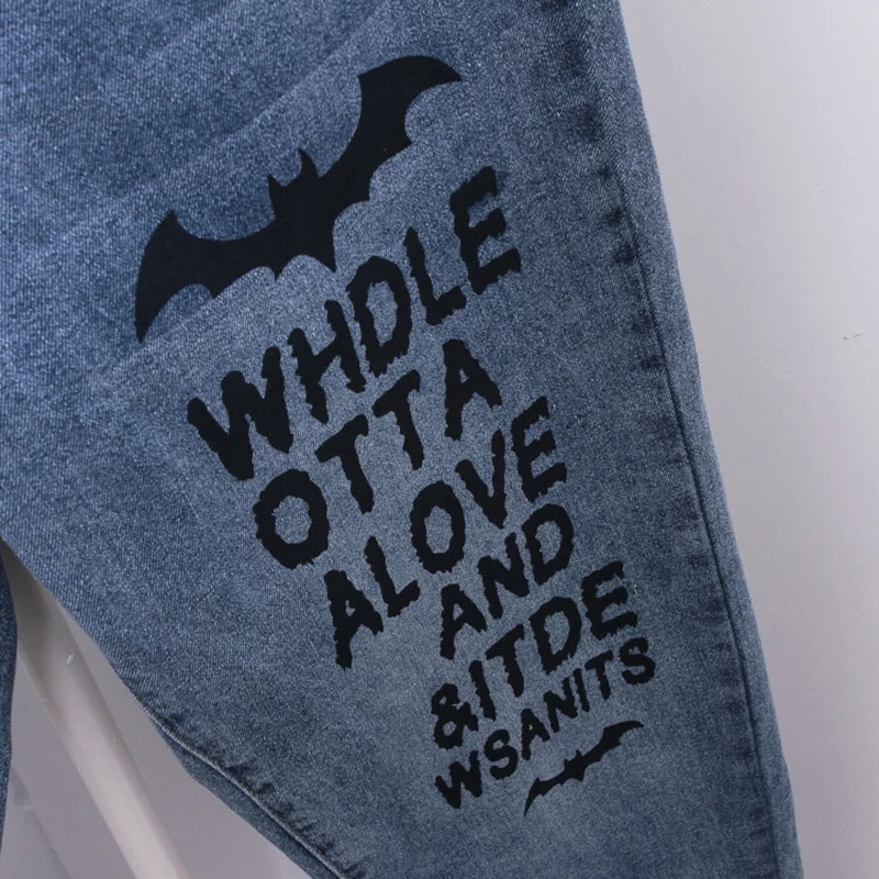 

Y2k Aesthetic Denim Jeans Womens 2021 Plus Size High Waist Harem Pants Cartoon Letter Print Baggy Trousers Streetwear Bottoms