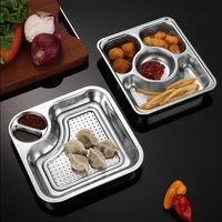 stainless steel removable dumpling plates creative condiment tray food fruits fries seasoning plate sauce dish kitchen tableware