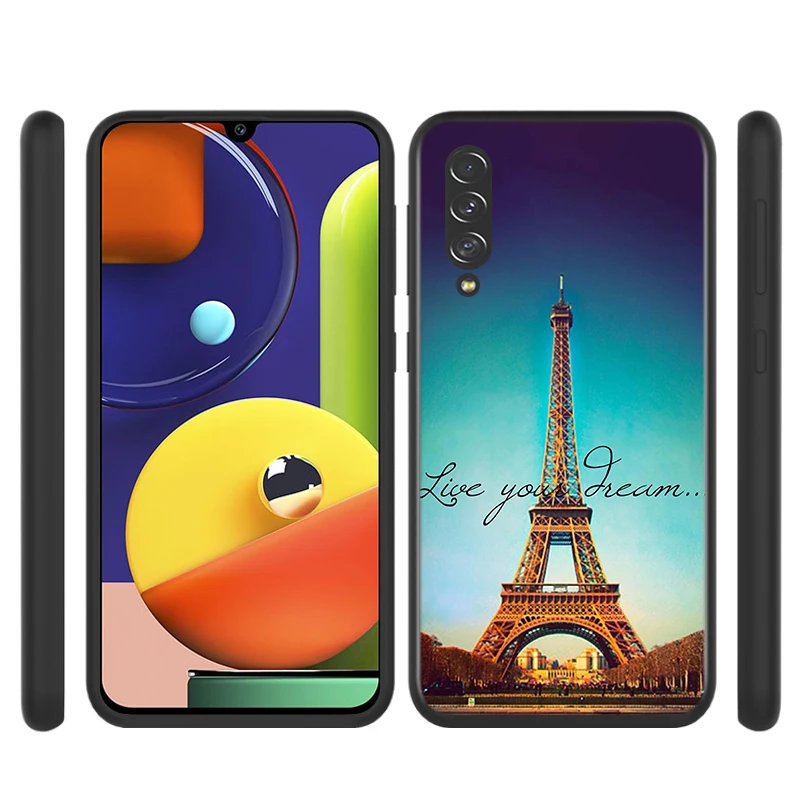 Beautiful Eiffel tower for Samsung Galaxy A90 A80 A70 A60 A50 A40 A30 A20 A10 M60S M40 M31 M30 M21 M20 M10 Black Phone Case