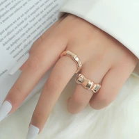 bamboo couple ring set simple design retro personality metal material gold color silver color ring gift for friends new 2021