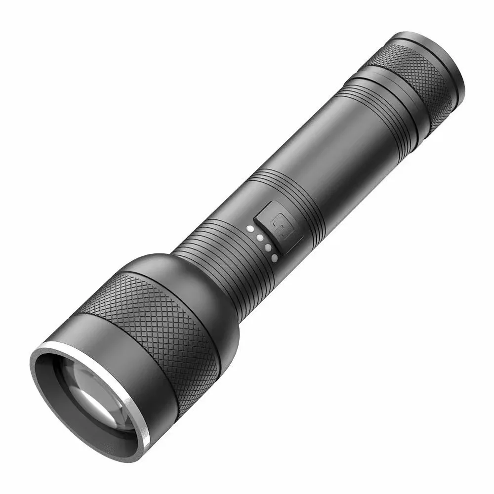 

Strong Light Led Flashlight USB Rechargeable High-power Waterproof Aluminum Alloy Zoomable Outdoor Torch Use 26650 Battery