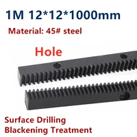 1pc 1m 12121000mm spur rack hole distance 100mm 1 mod straight rack finished hole side punching drilling