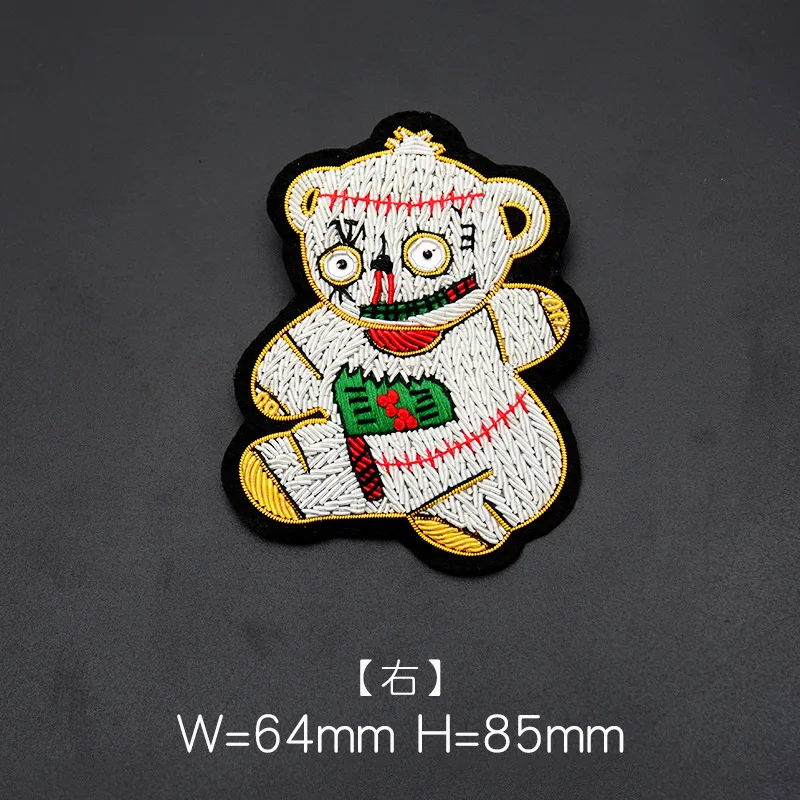 

GUGUTREE India silk bear patch cartoon animal patches badges applique patches for clothing SK-168