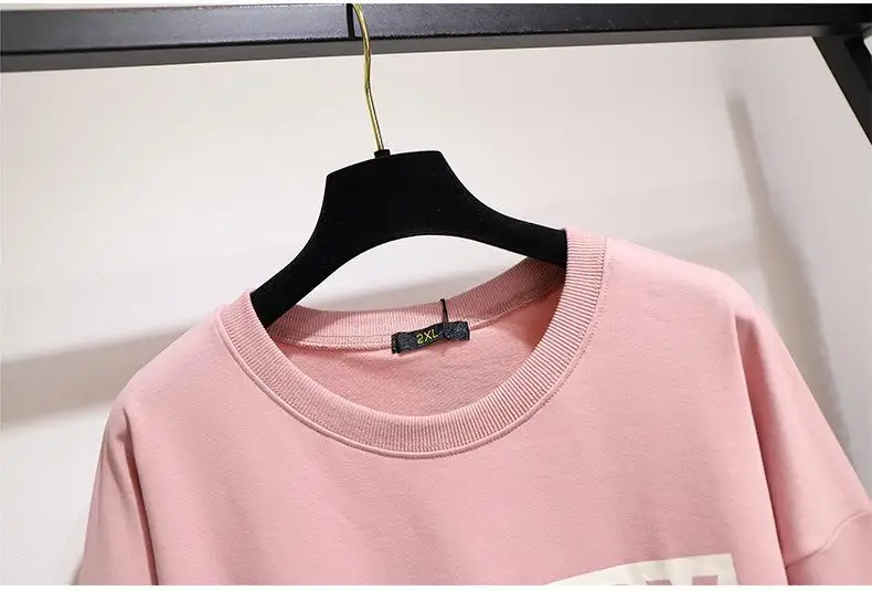 5XL 6XL свитшот большого размера женское письмо напечатано свободно толстовки пуловер длинный рукав теплый большой размер кофты повседневное пальто
