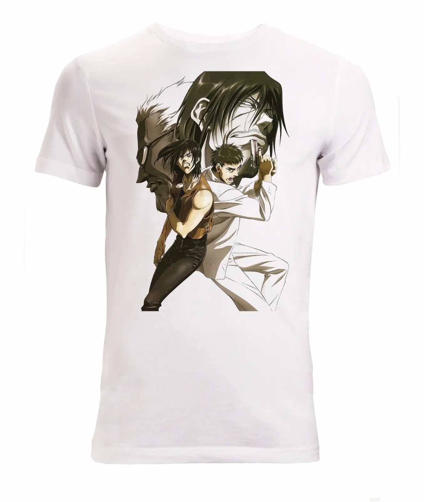

Gungrave anime artwork men's (woman's available) stylish top t shirt white Cartoon t shirt men Unisex New Fashion tshirt