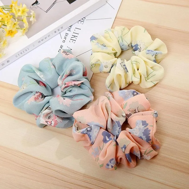 

1pcs Floral Sunflower Large Intestine Hair Tie Ponytail Accessoires Holder Tie Hair For Women Scrunchies Ring Elastic Hair J8N7
