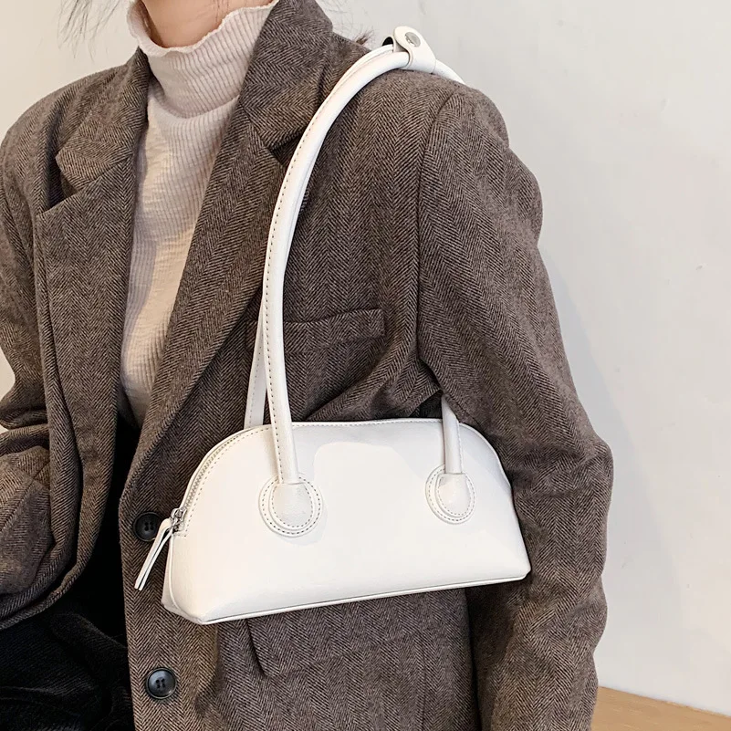 

Fashion PU Leather Ladies Small Shoulder Bags Simple Design Women's Underarm Bag Vintage Female Daily Tote Purse Handbags Bolsa