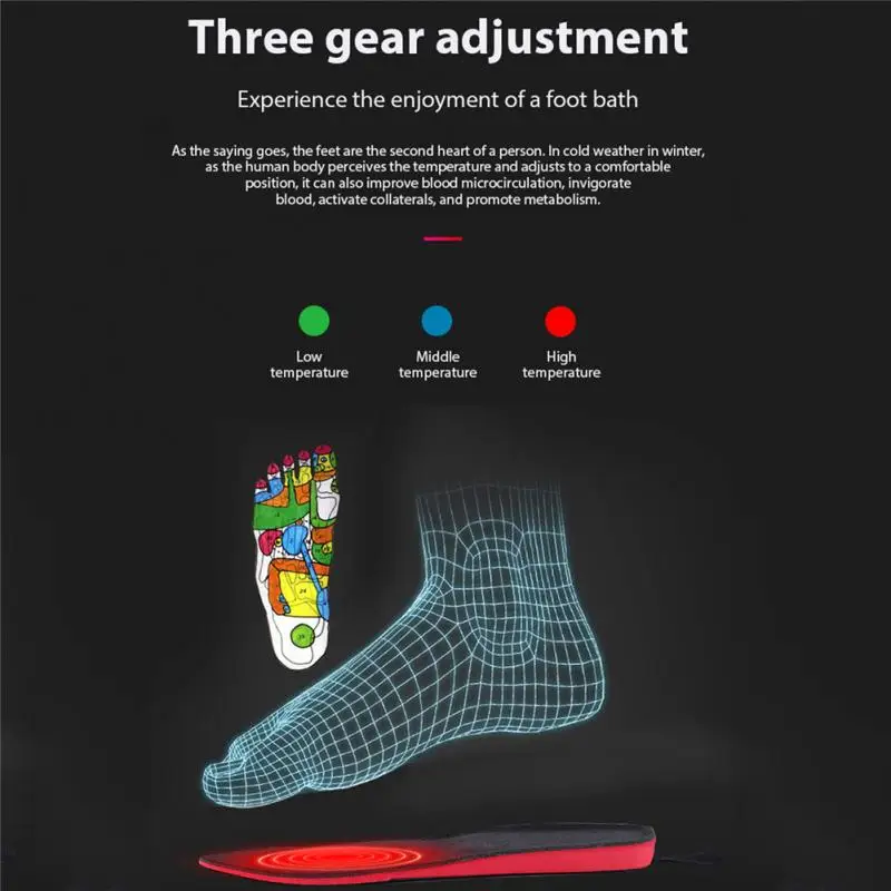 Стельки с подогревом 2021 USB перезаряжаемые стельки дистанционным управлением