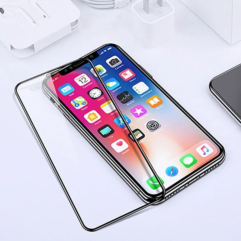 Закаленное стекло с полным покрытием HD для iPhone 11 Pro Max XS XR X Взрывозащищенная