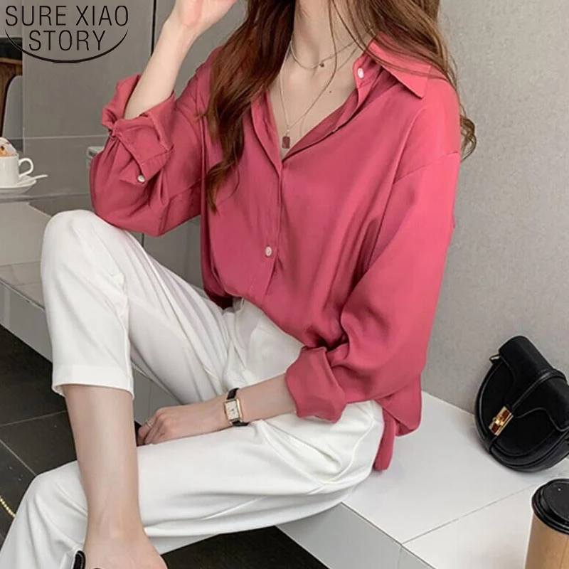 Женский Blusa 2021 Новинка на лето и весну для женщин блузка сплошной 7 Цвета