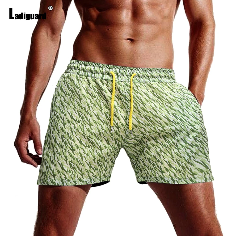 Ladiguard Men Stand Pocket Shorts Male Sportwear 2021 Summer New Drawstring Shorts Plus size Male Casual Beach Short Pants Homme