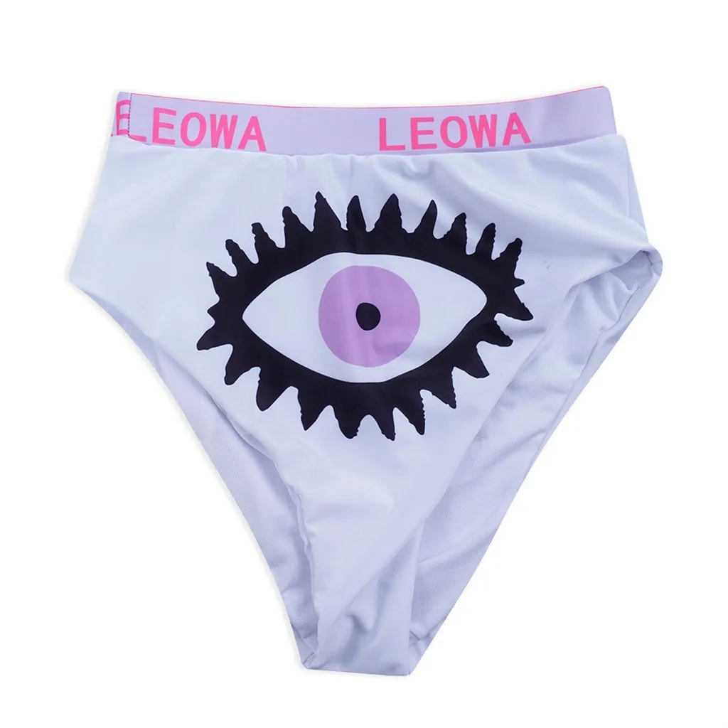 

Eye print letters Plus Size Two Piece Swimsuit High waist Sexy lady Bandage Bikini Set Letter Flame Print Sling Swimwear