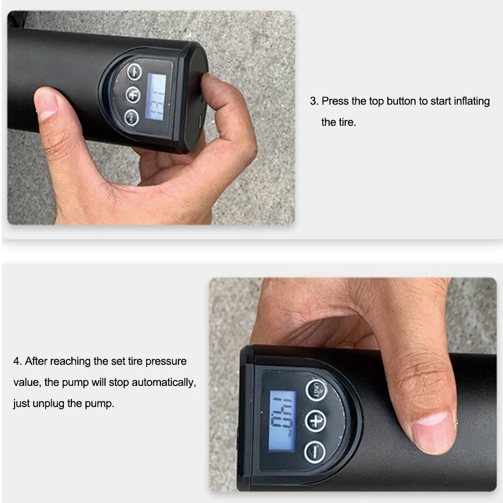 

150PSI Motorcycle Bicycle Air Compressor Cordless Handheld Inflatable Air Pump Tyre Inflator Rechargeable for Bike Motorcycle