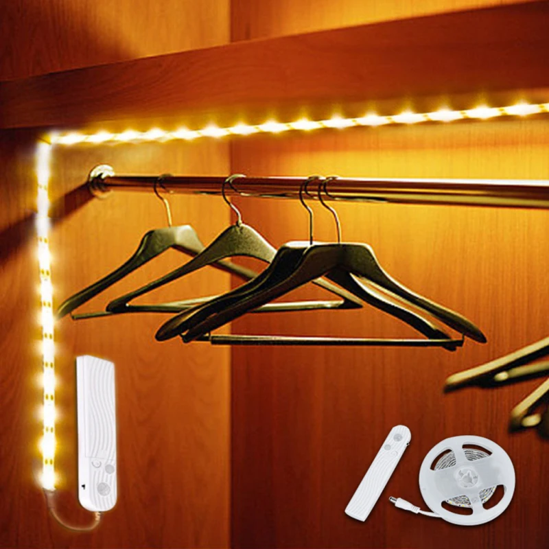 

LED Under Cabinet Light LED Strip Led Lamp With Wireless PIR Motion Sensor USB Port Light Kitchen Stairs Wardrobe Bed Side Light