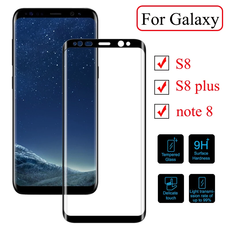 Закаленное стекло для samsung galaxy note 8 s8 plus защитная пленка экрана samsyng s s8plus note8