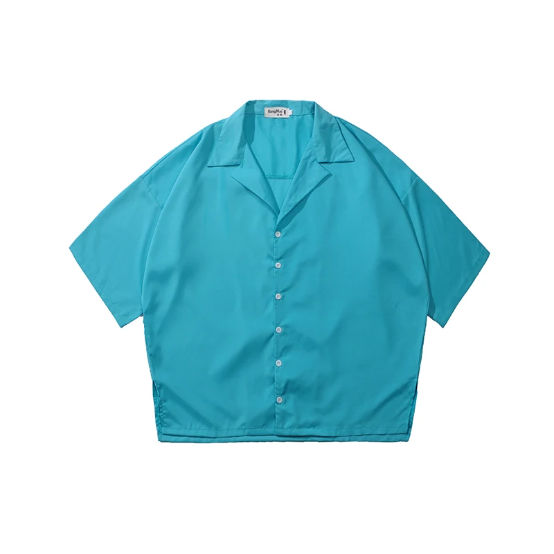 

Short Sleeve Men Shirts Fashion Ins Trendy BF All-match Chic Casual Streetwear Simple Solid Loose Outwear Students Harajuku New