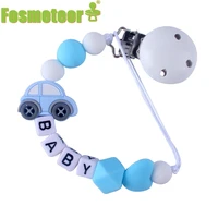 fosmeteor new baby products beech wood toy teether baby comfort silicone car pacifier chain baby teether anti drop chain gift
