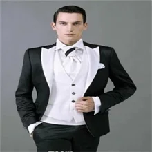 Traje de novio con solapa de pico para hombre, traje de boda/graduación/cena, conjunto de 4 piezas (chaqueta + Pantalones + corbata + chaleco), nuevo estilo, 2021 (4)